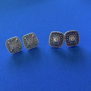 2 sets of silver earrings 🌺